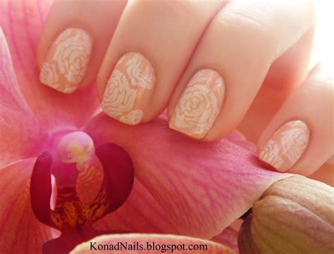 Konad Addict Nude Roses Manicure