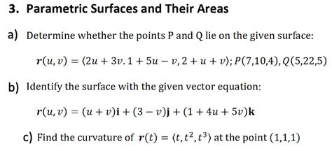 Answered 3 Parametric Surfaces And Their Areas Bartleby