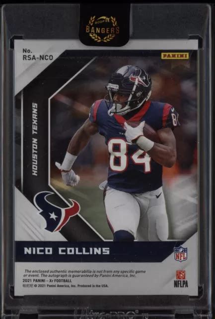 Nico Collins Panini Xr Rookie Swatch Auto Red Rc Eur