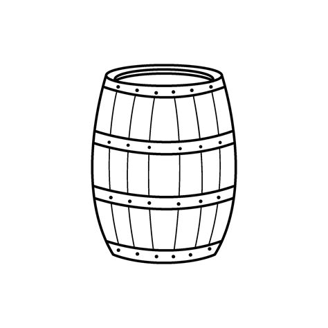 Standing Wooden Beer Barrel Vector Illustration On White Background