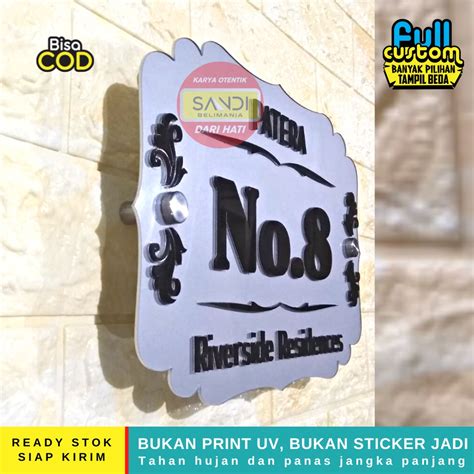 Jual Papan Nomor Rumah Bahan Akrilik Nomer Rumah No Rumah Acrylic