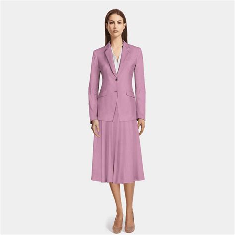 Purple Corduroy Midi Flared Skirt Suit Sumissura