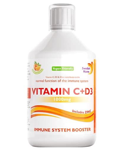 Vitamina C Lichida 1000 Mg Vitamina D3 Zinc Swedish Nutra 500ml