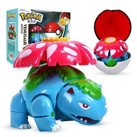 Boneco Brinquedo Articulado Venusaur Pok Mon Pok Bola Pokeball Mhr