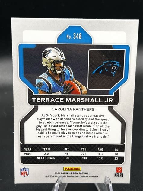 2021 Panini Prizm Football NFL 348 Terrace Marshall Jr Base RC Rookie