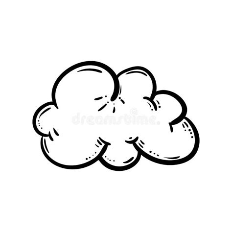 Handdrawn Cloud Doodle Icon Hand Drawn Black Sketch Sign Symbol