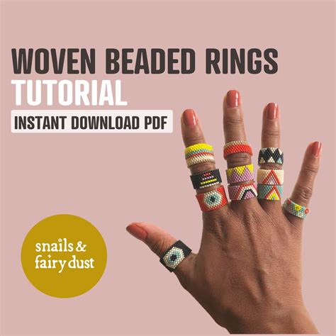 Beaded Ring Tutorial Beading Instructions Beaded Ring Pattern Digital ...