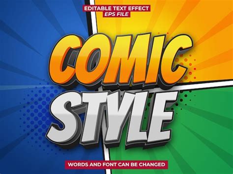 Texteffekt Schriftart Im Comic Stil Bearbeitbare Typografie 3d