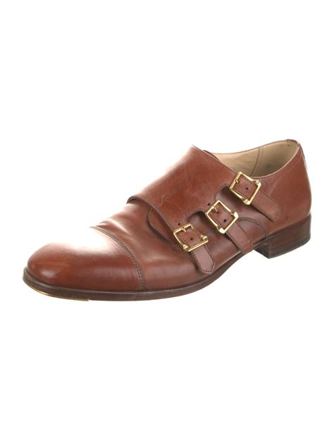 Alexander Mcqueen Leather Monk Straps Brown Monk Straps Shoes Ale163799 The Realreal