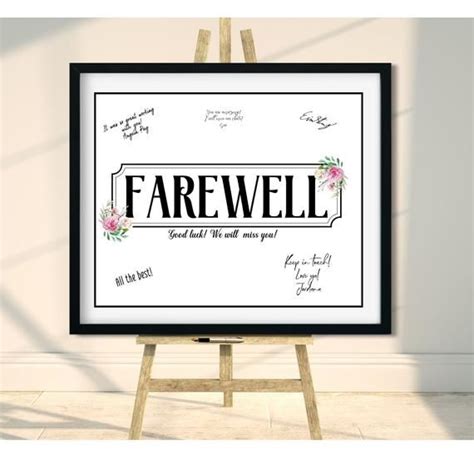 Farewell Goodbye Signature Party Printable Guestbook Alternate Farewell T Staff T Print