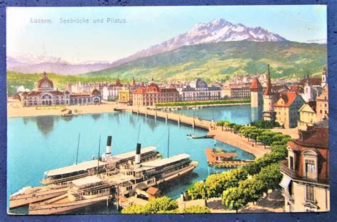 LUZERN 1907 SEEBRÜCKE PILATUS BAHNHOF Kaufen auf Ricardo