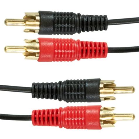 2 X Rca Twin Phono Cable Male Speaker Amp Hi Fi Stereo Audio Lead Gold