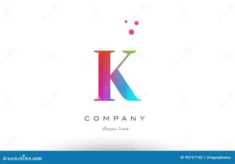 K Colored Rainbow Creative Colors Alphabet Letter Logo Icon Stock