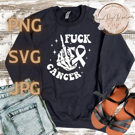 Fuck Cancer Skeleton Hand Middle Finger Svg Cancer Svg Fuck Cancer