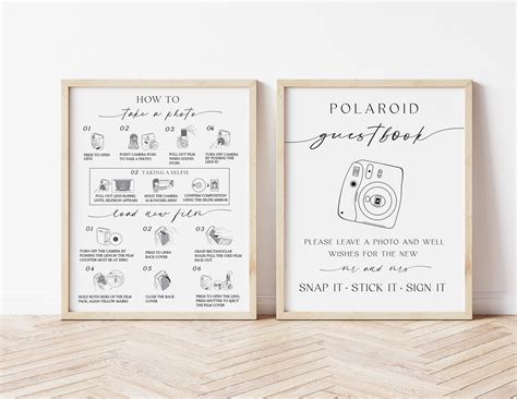 Instax Mini Instructions Polaroid Guest Book Sign How To Etsy