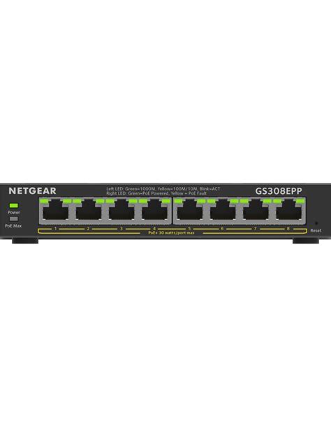 Netgear Port Gigabit Ethernet High Power Poe Plus Switch Gs Epp