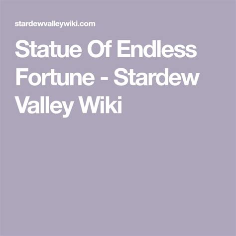 Statue Of Endless Fortune Stardew Valley Wiki Statue Stardew