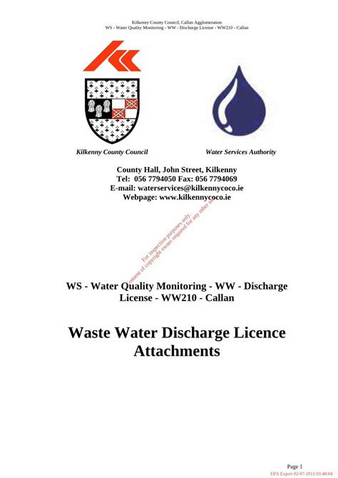 PDF Waste Water Discharge Licence Attachments For Phenols USEPA