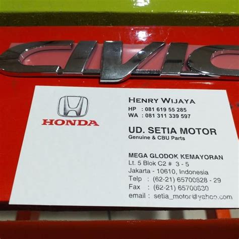 Jual Emblem Belakang Logo Tulisan Civic Honda Civic Ferio 1996 2000