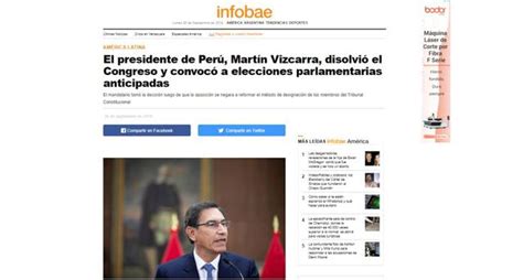 Martín Vizcarra Anuncia Disolución Del Congreso De La República Así