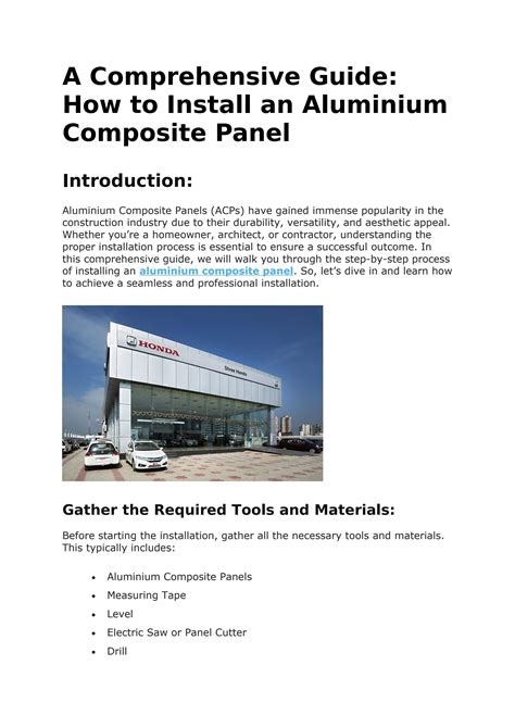 A Comprehensive Guide: How to Install an Aluminium Composite Panel by ...