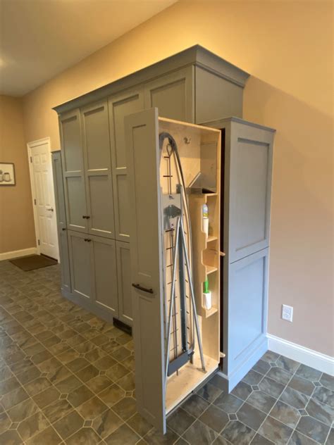 Ironing Board Built In Cabinets Traditional Laundry Room Boston