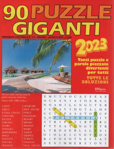 Puzzle Giganti N Giugno Agosto Italiano