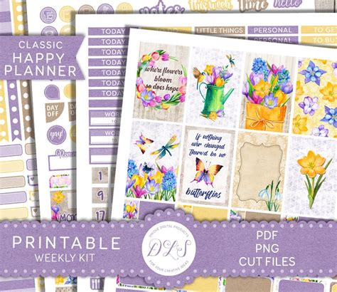 Printable FLORAL Planner Stickers Spring Floral Planner Etsy