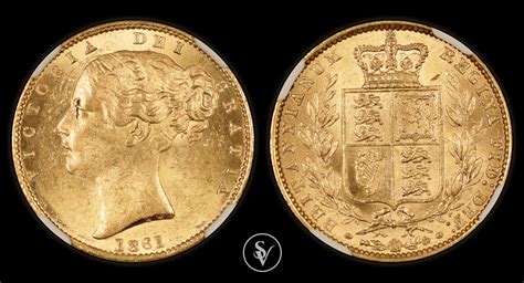 1861 Victoria gold sovereign shield MS63 NGC - Coins and collectables