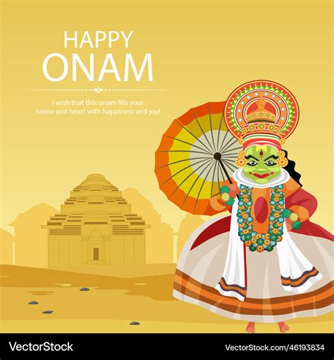 Happy Onam South Indian Kerala Festival Banner Vector Image