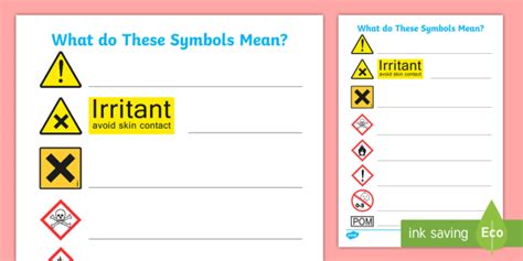 What Do These Symbols Mean Worksheet Teacher Made