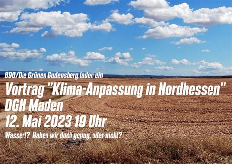 Vortrag Klima Anpassung In Nordhessen 12 Mai 2023 Ab 19 Uhr Im DGH