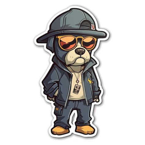 Premium AI Image | a cartoon dog wearing sunglasses and a hat with a hat and sunglasses.