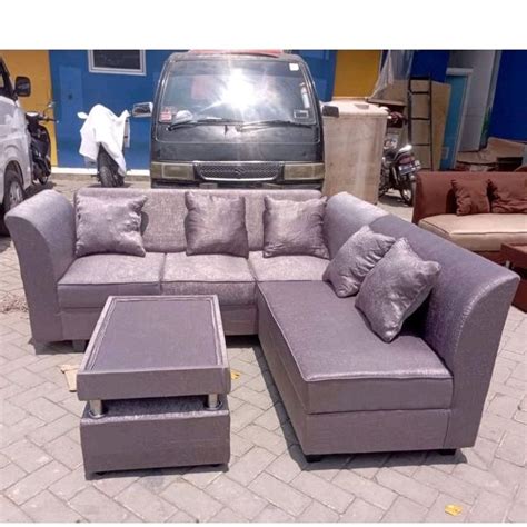 Jual Sofa L Putus Minimalis Kain Midili Meja Paling Termurah