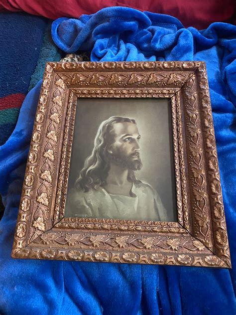 Gerffert Collection Sallman Head Of Christ Catholic Framed Portrait