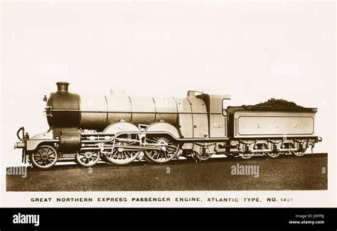 Locomotive no 1421: 4-4-2 Atlantic type passenger engine Stock Photo ...