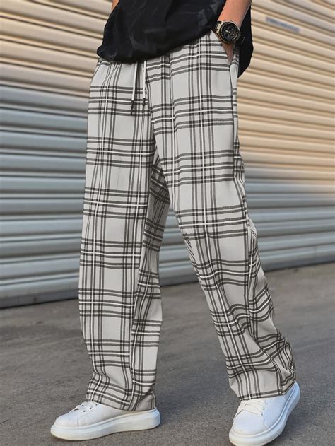 Manfinity Hypemode Men Plaid Drawstring Waist Pants Shein Usa