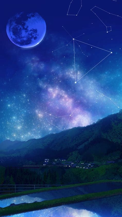 Đêm trăng sắc màu | Anime scenery wallpaper, Scenery wallpaper, Galaxy ...