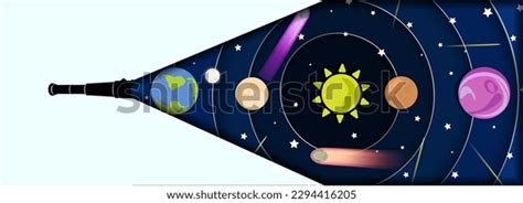 Paper Origami Solar System Seen Telescope Stock Vector (Royalty Free ...