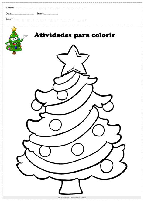 Rvore De Natal Para Colorir Ler E Aprender