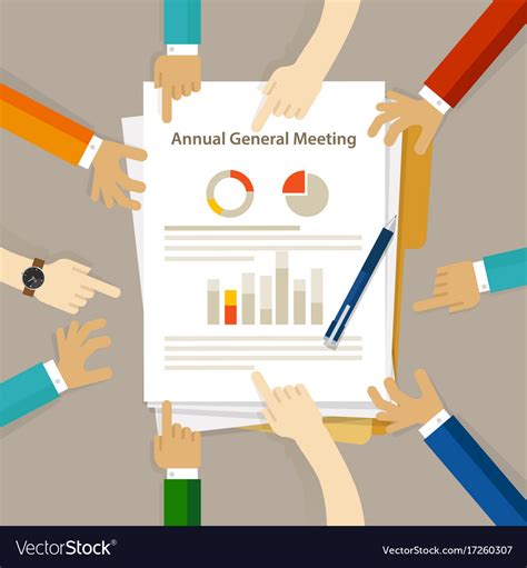 Agm Annual General Meeting Shareholder Board Vector Image