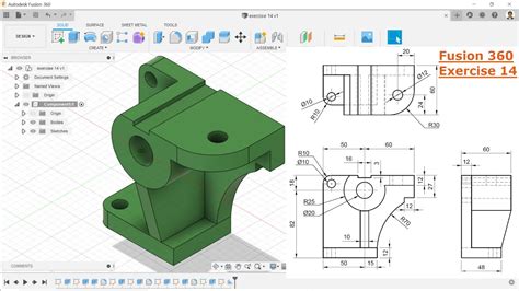 Autodesk Fusion 360 Tutorial For Beginner Exercise 14 YouTube