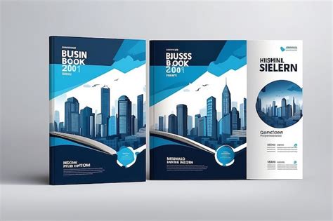 Premium Photo Blue Color Scheme With City Background Business Book