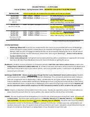 Phys Syllabus Ss Pdf College Physics I Phys