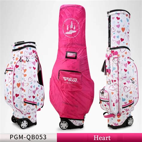 Pgm Qb053 Womens Professional Pink Golf Standard Ball Bag Multifunctional Telescopic Golf Bag