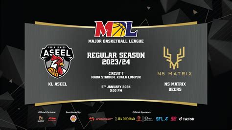 LIVE MBL Regular Season 2023 G36 KL Aseel Vs NS Matrix Deers