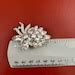 Vintage S Eisenberg Ice Floral Brooch Rhodium Plated Marquis