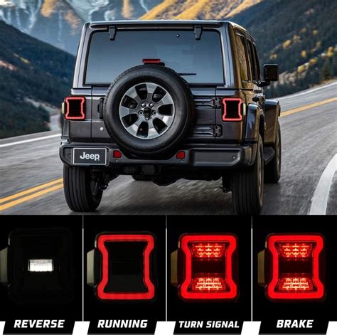 Par Calaveras Cuartos Luz Trasera Led Jeep Wrangler Jl Raptor X