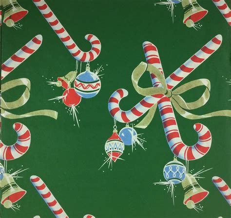 Art Deco Retro Candy Cane And Ornaments Vintage 1940s Christmas Etsy