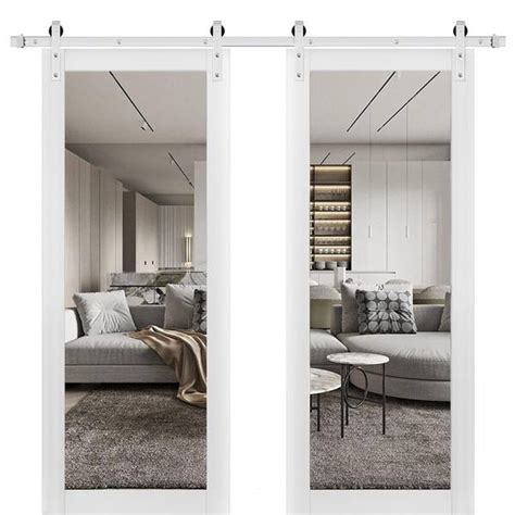 Sartodoors 84 In X 96 In 1 Panel White Finished Pine Wood Sliding